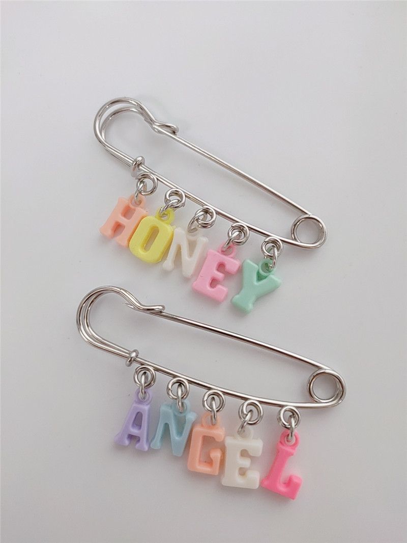 Color Random candy color letter pendant Pin waist trim_voghion.com