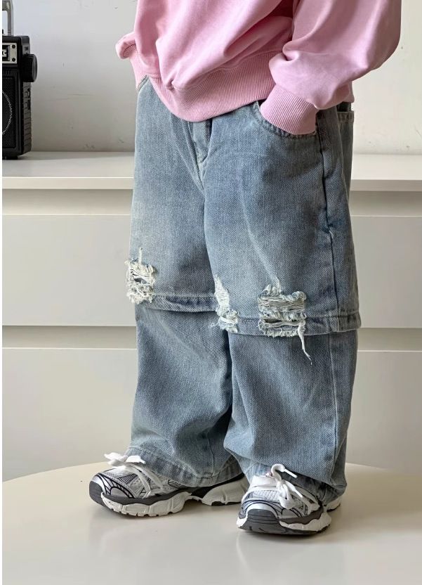 Otroške kavbojke pomlad/poletje 2024 z ameriškimi patchwork resicami, elegantne kavbojke za fantke in deklice_voghion.com