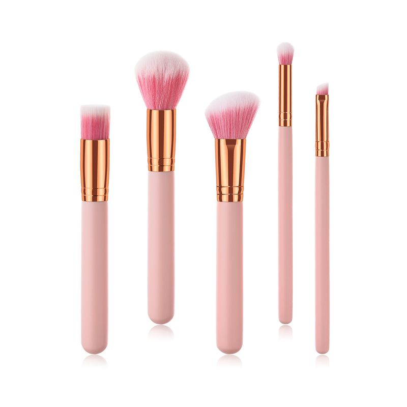 Pennelli per trucco da 5 pezzi, strumenti di bellezza, manico in legno Yuncai, tubo per la bocca, capelli in nylon GUJHUI_voghion.com