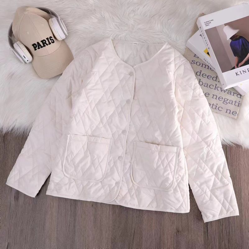Women's Clothing Ultra-Lightweight Down Alternative Jacket Cozy Winter Coat With Stand Collar, Relaxed Fit, Long Sleeves, Multiple Pockets (Black)_voghion.com