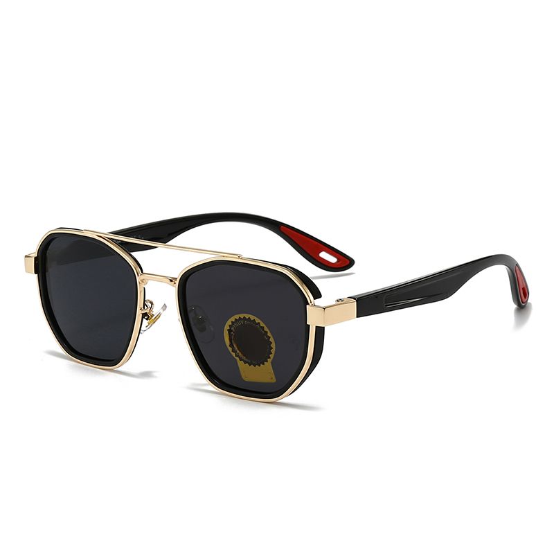 Polarisierte Retro-Sonnenbrille für Herren – Doppelsteg im quadratischen Pilotenstil, blendfreie Sonnenbrille mit UV-Schutz für Reisen, Sport und Autofahren_voghion.com