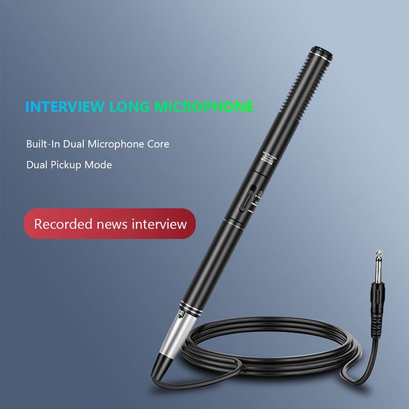 Conference Condenser Microphone Interview Recording Vlog Live Mic Super-cardioid for DSLR_voghion.com