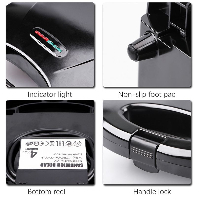 Griglia per hot dog da 220 V, girarrosto per salsicce e scaldapanini per la colazione, elettrodomestico con superficie antiaderente, design compatto, standard UE_voghion.com