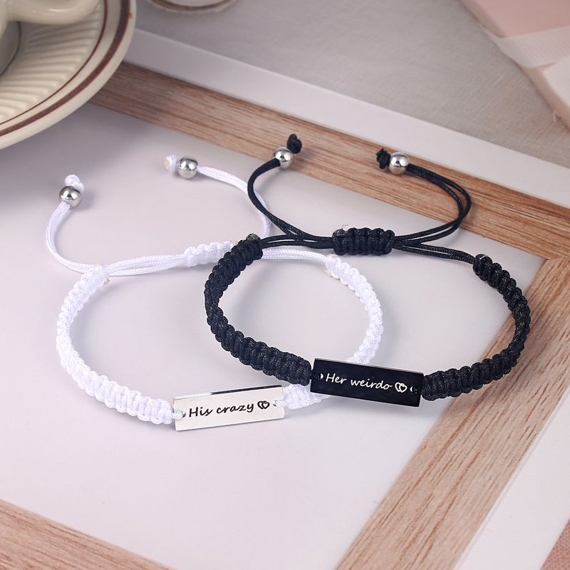 Nuovi braccialetti in acciaio inossidabile, neri e bianchi, fatti a mano e intrecciati, per uomo e donna, con corda per gioielli da mano._voghion.com