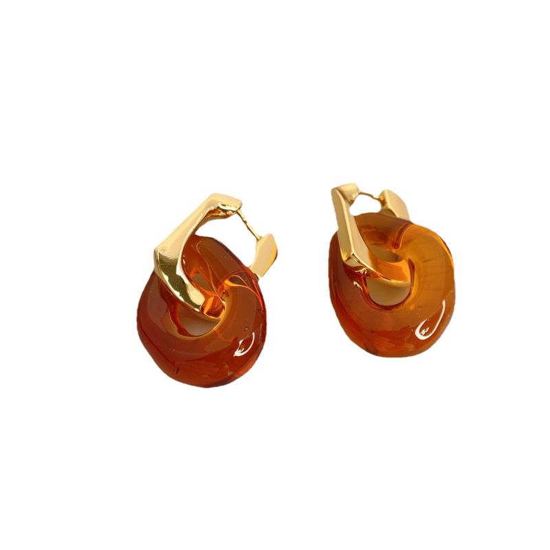 Nuovi orecchini alla moda staccabili per le donne, a forma di U irregolare con pendente in vetro, accessori per le orecchie alla moda_voghion.com