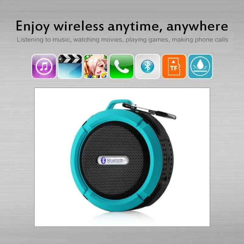 Bluetooth-compatible Speaker Big Suction Cup Bluetooth Stereo Outdoor Sports Mini TF Subwoofer Portable Waterproof_voghion.com