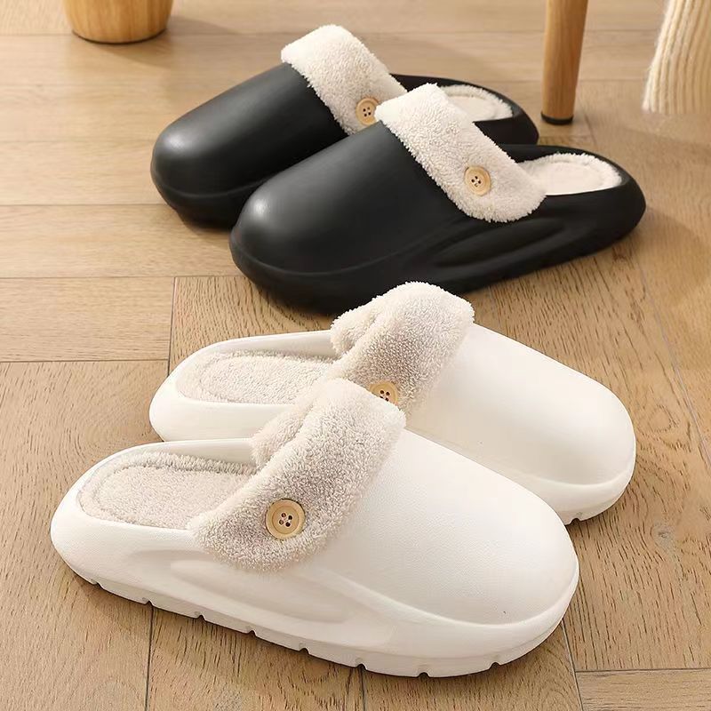 Pantuflas de algodón extraíbles para mujer, ideales para uso en interiores en invierno, con suela gruesa antideslizante, cálidas y afelpadas, ideales para otoño e invierno._voghion.com