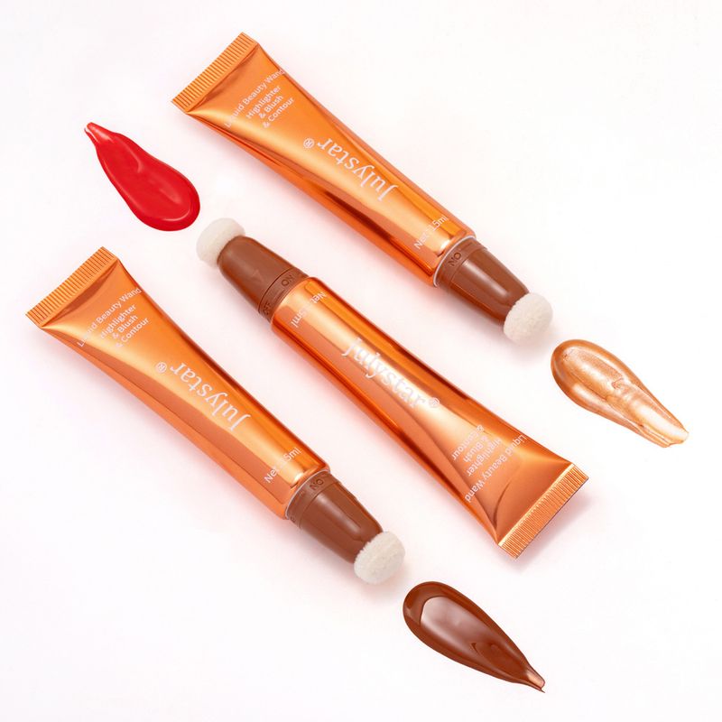 Rouge Gesicht Matt Einfach zu Färben Rouge Blush Flüssig Highlighter Fein Schimmer Kontur Aufhellende Kontur 3 Sets_voghion.com