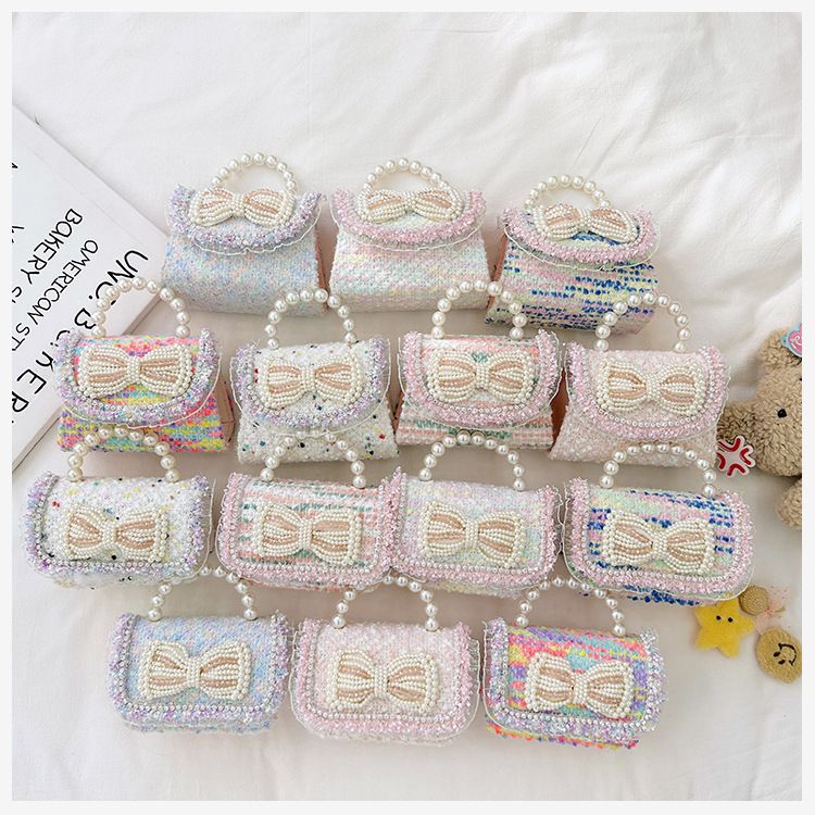 Andralyn Bērnu soma Modes plecu soma karikatūra Pearl Bow Crossbody Bag Mini Princess Zero Wallet_voghion.com