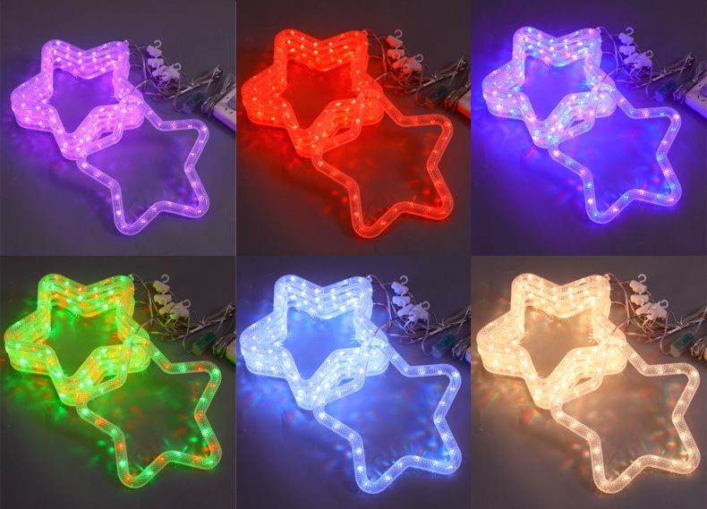 5-teilige LED-Sternen-Meteorschauer-Lichter, wasserdichte Weihnachtsdekoration für den Außenbereich für Garten, Terrasse und Balkon, Schutzart IP44, Stromversorgung über Stecker_voghion.com