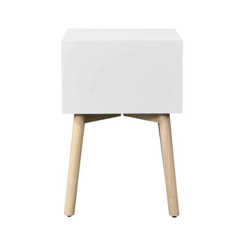 Con 2 gambe bianche moderne e laterali; Mobili; Tavolo da soggiorno in legno per camera da letto di metà secolo, cassetto portaoggetti in gomma per_voghion.com
