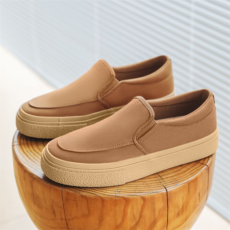 Herren-Canvas für Faule, lässiger, atmungsaktiver Stoff mit einem Fuß, niedrige koreanische Version, trendige Herren-Fahrschuhe_voghion.com