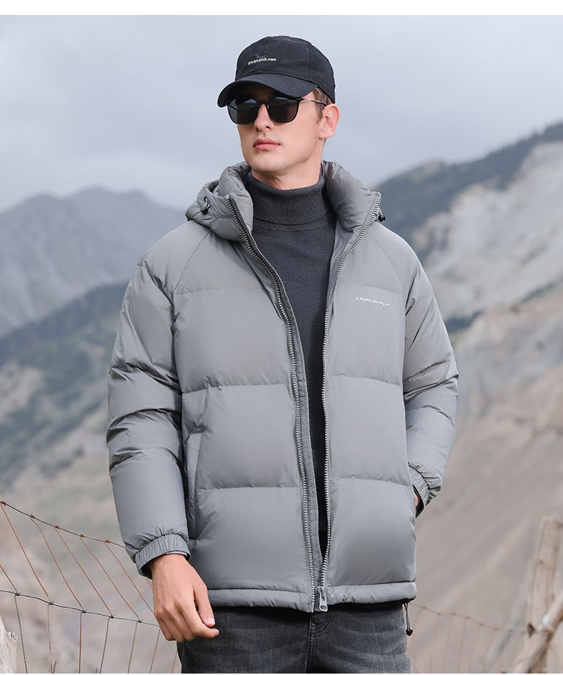 Piumino invernale da uomo con cappuccio, 90% piumino d'anatra, caldo e spesso, nuovo, alla moda, resistente al freddo, corto_voghion.com