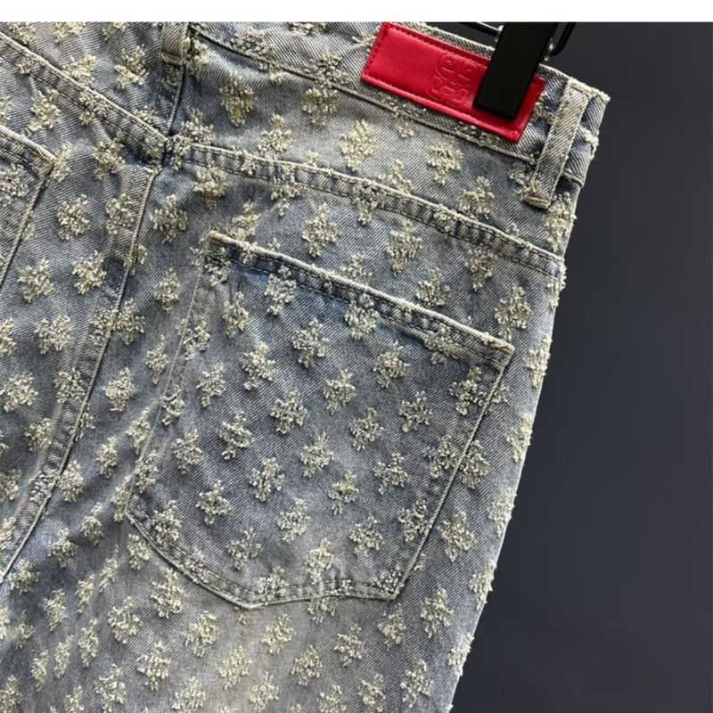 Veste en jean à épaulettes pour hommes, style de niche, patchwork, veste décontractée délavée en détresse pour hommes, costume deux pièces, printemps et automne_voghion.com