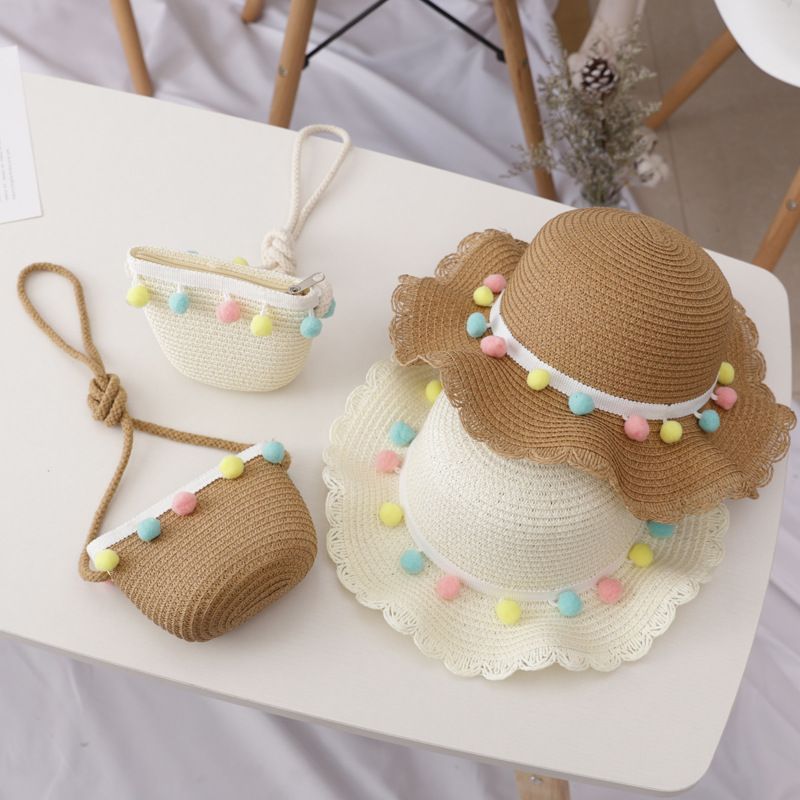 Cappello da sole in erba per ragazza pescatore, protezione da spiaggia per principessa estiva femminile per bambini, cappello da bacino_voghion.com