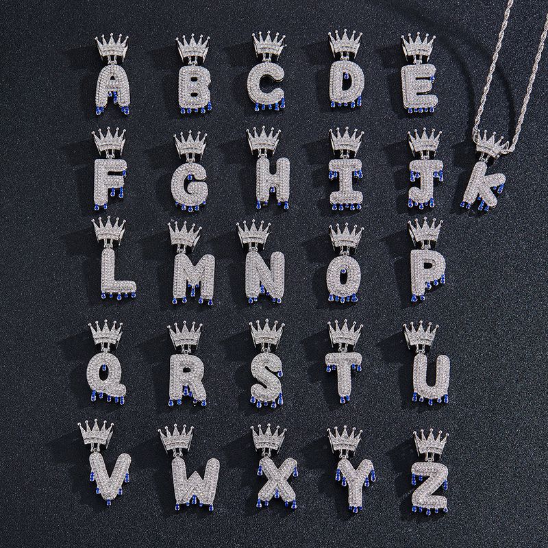 Collier pendentif haut de gamme de 26 lettres anglaises de style de mode de niche de luxe léger personnalité hip hop collier polyvalent_voghion.com