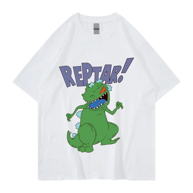 Hip Hop T-Shirten fir Männer, witzeg Cartoon Comics, REPTAR Print, Tops, Summer, Casual, Hipster, High Street, Oversized, Streetwear_voghion.com