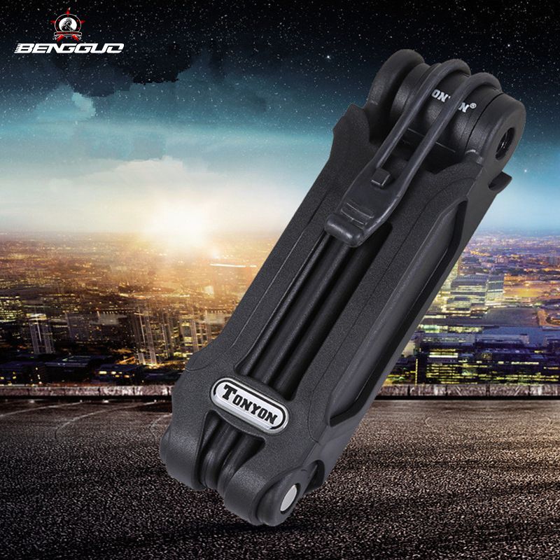 Universal anti hydraulic scissor bicycle universal four section folding mountain electric bike anti-theft lock 3853_voghion.com