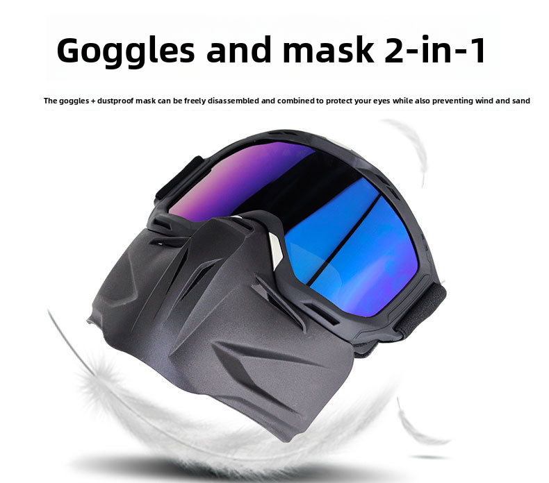 New Off-road Riding Detachable Motorcycle Goggles Face Shield_voghion.com