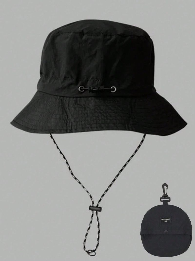 1 cappello da pescatore leggero, impermeabile, antivento, con coulisse, regolabile, a tesa larga, con protezione solare e asciugatura rapida._voghion.com