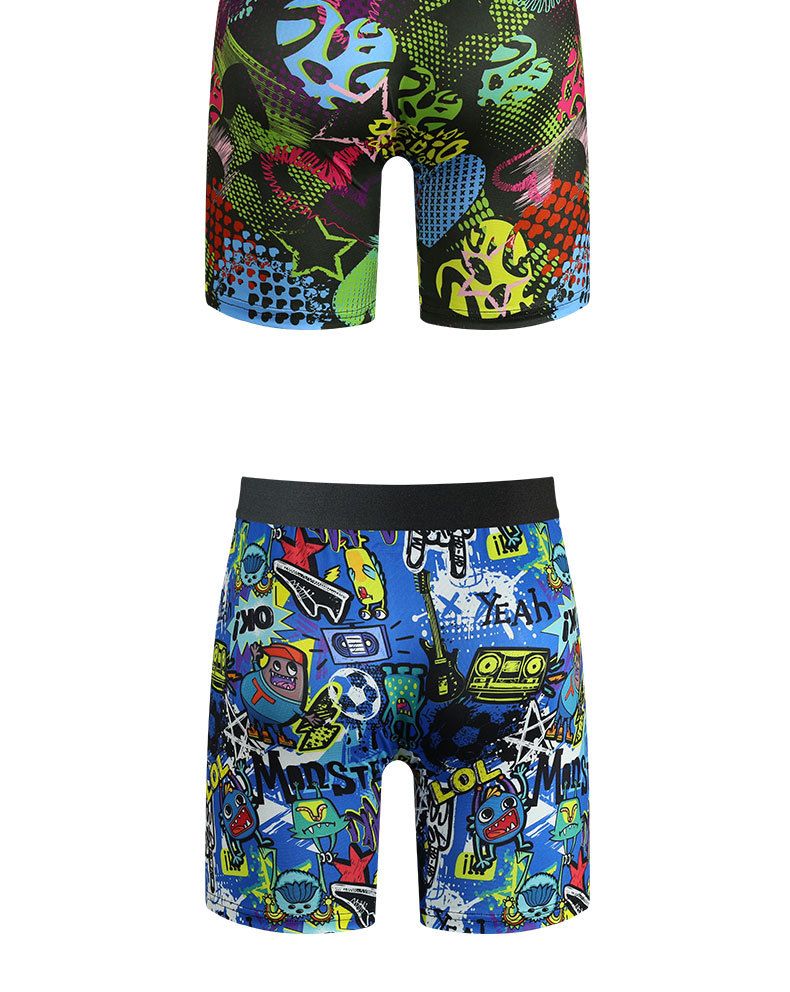 Men's Extra Long Leg Boxer Briefs - Novelty Print Stretch Underwear With English Wash Label Comfortable Long Cut Boxers In EU/US Sizes_voghion.com
