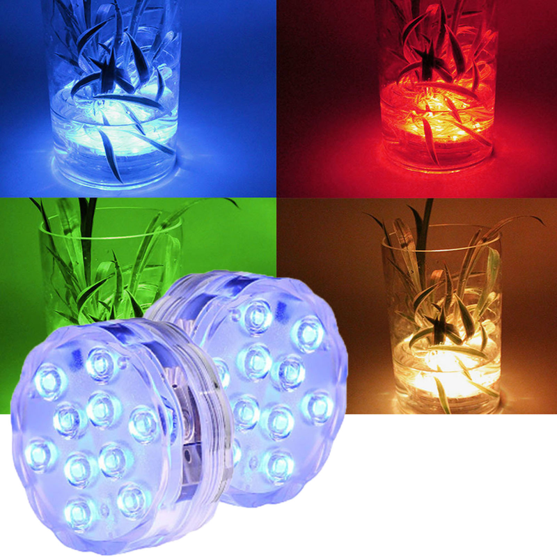 4Pcs Pool Diving Lights With Remote Control 10 LEDs Colorful Light Illumination Underwater Submersible Aquarium LED Lamp Pool Decoration_voghion.com