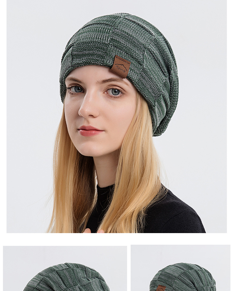 9875 Autumn/Winter Plush Mixed Color Versatile Woolen Knitted for Warm Fashion Pullover Winter Women's Hat_voghion.com