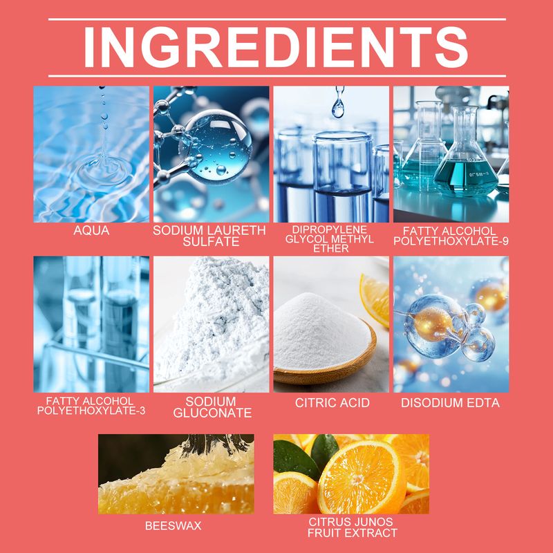 Jakehoe Decontamination Floor Cleaner Flooring Multi-Effect Decontamination Polishing Brightening Orange Fragrance Foam_voghion.com