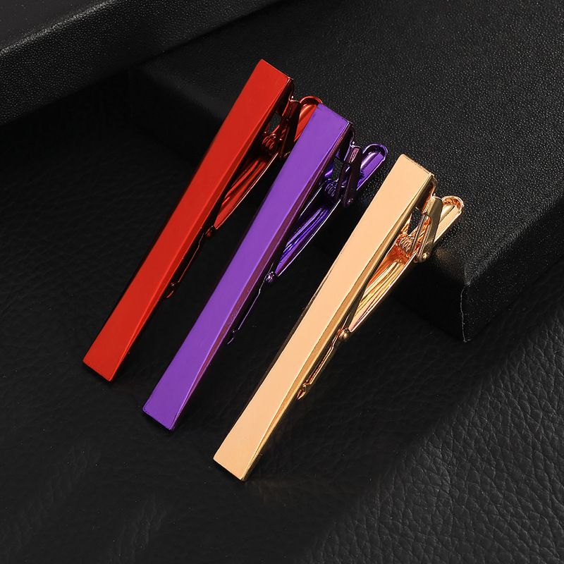 new stainless steel mirror polished tie clip multi color men's simple twill laser tie clip_voghion.com