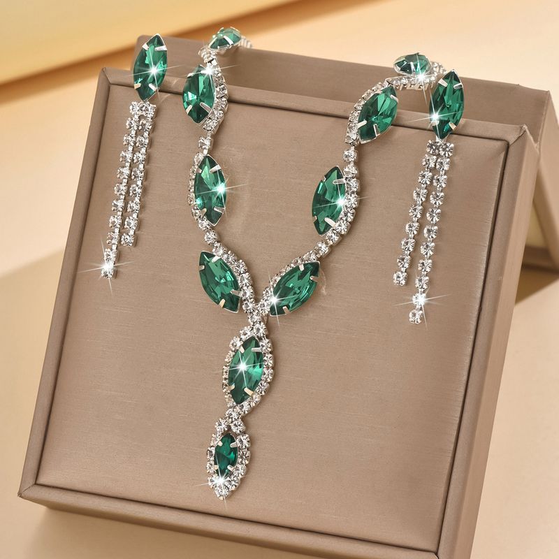 Gioielli personalizzati con collana a forma di occhio di cavallo, orecchini a goccia, nappe e set da sposa_voghion.com