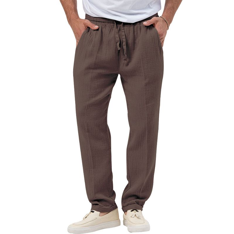 Men's solid color casual T-shirt long sleeve shirt pants suit_voghion.com