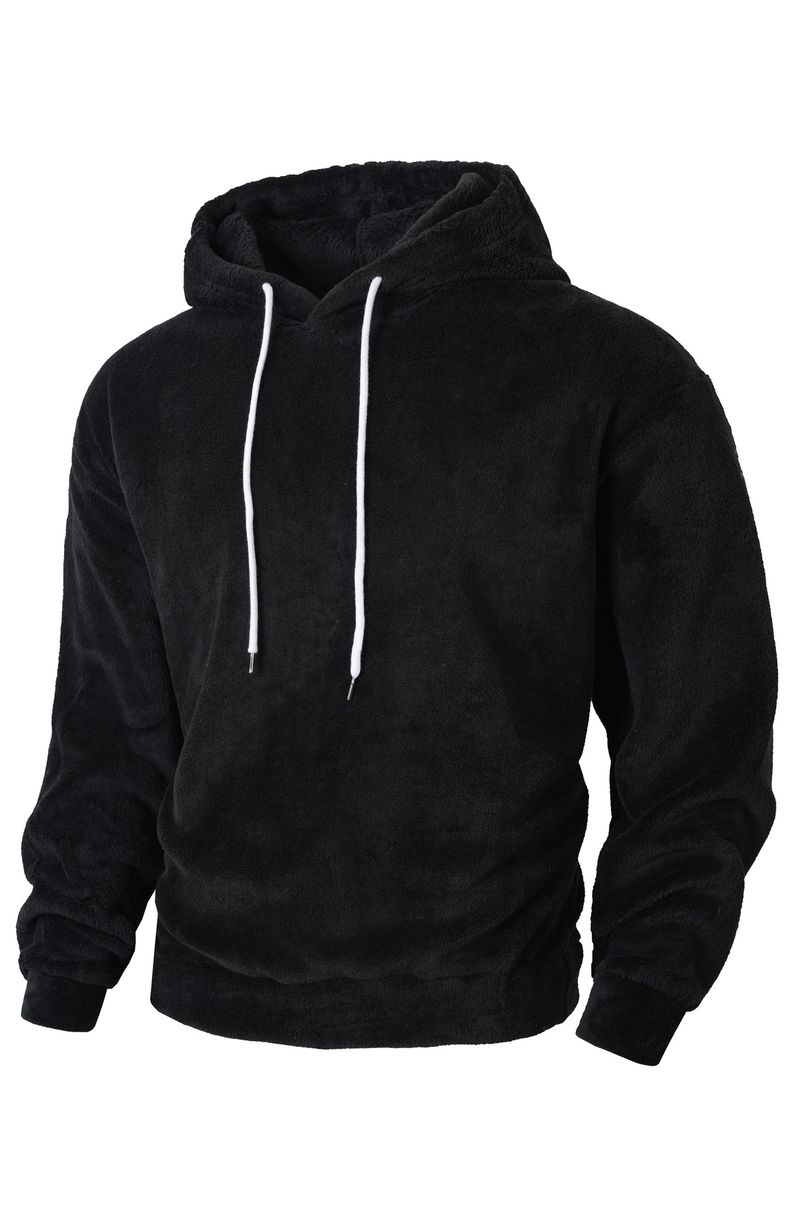 Felpa con cappuccio foderata in pile da uomo - Felpa oversize con cappuccio (grigio/marrone chiaro/nero, S-2XL)_voghion.com