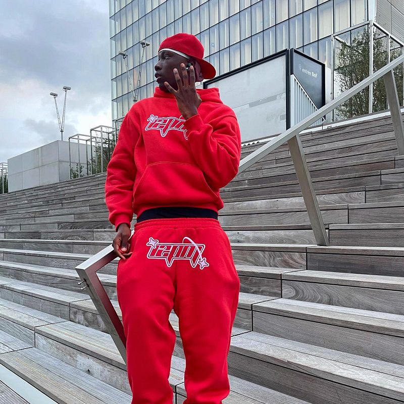 Männerkleeder Moud Mark Buschtawen Broderie Loose Sweatshirt Hip Hop Streetwear Männer a Fraen Pullover Set Casual Tops_voghion.com