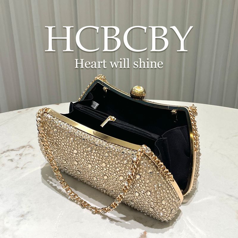 Goldene Abend-Clutch mit glänzenden Strasssteinen, elegante modische Damenhandtasche_voghion.com