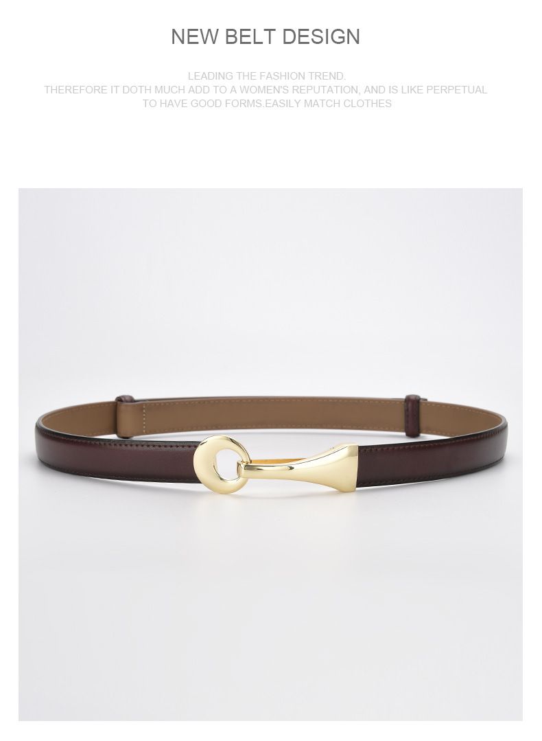 Vintage Adjustment Cowhide Genuine Leather Lazy Personality Belt Dress Coat Decorative Belt_voghion.com