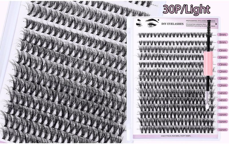 European and American cross border hot selling thick fried hair single cluster false eyelashes set DIY large capacity segmented grafted false eyelashes_voghion.com
