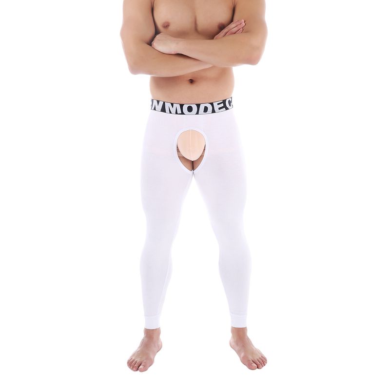 Sous-vêtements thermiques ajustés en modal pour hommes - Conception respirante à entrejambe ouvert pour plus de confort et de style_voghion.com