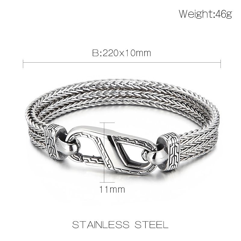 Herrenarmband aus Titanstahl mit Vintage-Drachenknochen-Design – langlebiger und stilvoller Unisex-Schmuck als Geschenk – Größen 7–11_voghion.com