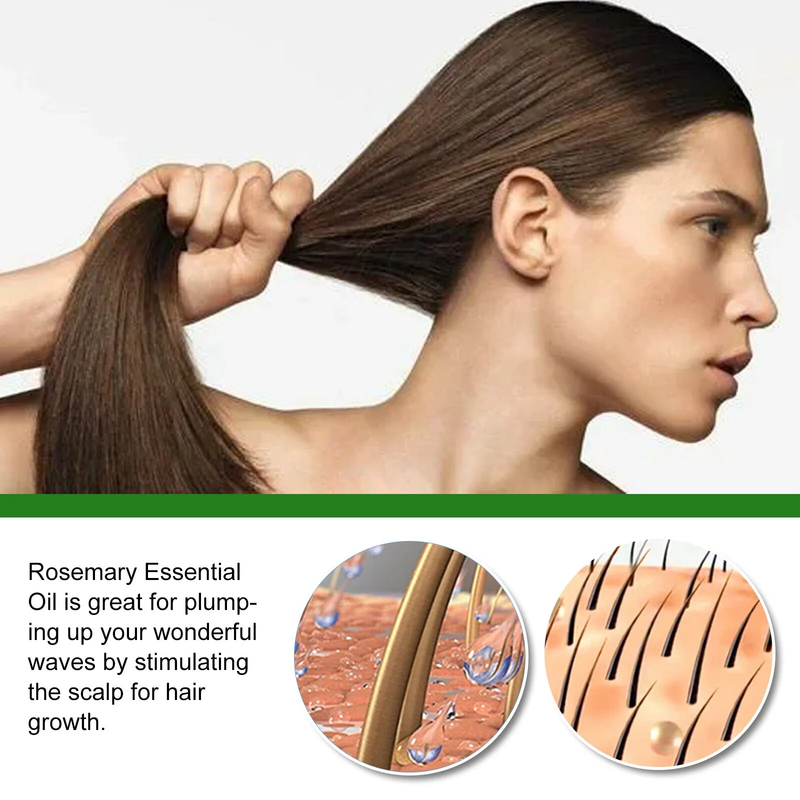 Ätherisches Rosmarinöl, nährt, repariert, verbessert Frizz, beugt Haarausfall vor, beseitigt Juckreiz, verdünnt geschädigtes Haar und pflegt Frauen_voghion.com