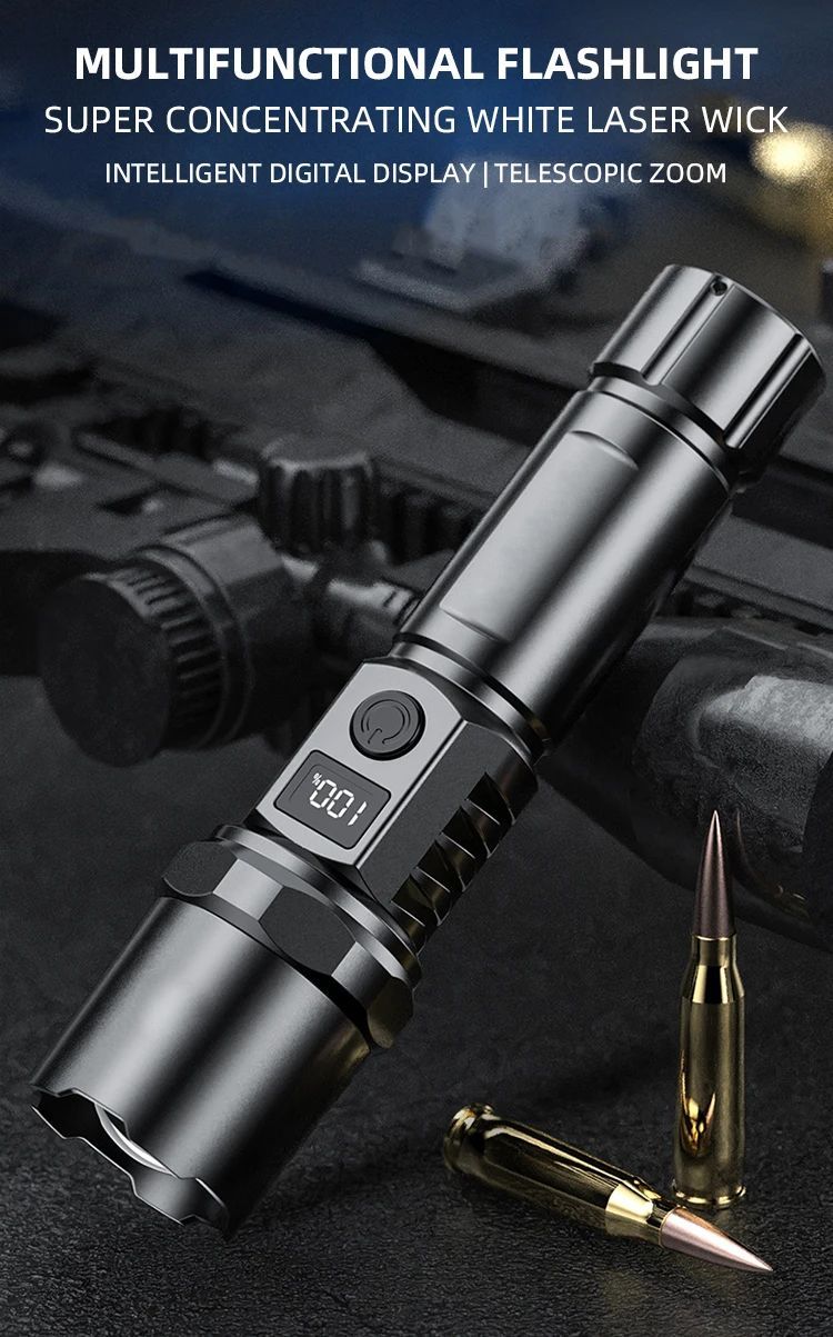 High Power XHP100 LED Flashlight Rechargeable Retractable_voghion.com