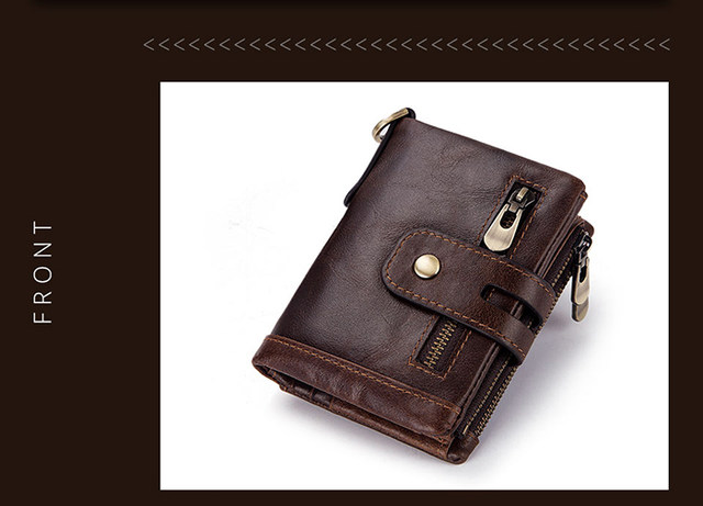 Luxury Desig Bifold Short Wallets Male Hasp Vintage Purse Coin Pouch Multi-functional Card Pocket Genuine Leathe Men Wallet RFID_voghion.com