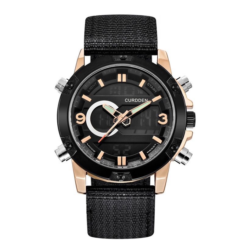 Men's Sport Watch With Analog-Digital Display, GMT Function, Date & Week Indicator, Luminous Hands, PU Leather Strap, Alloy Case_voghion.com