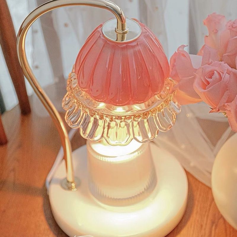 Portacandele di alta qualità in marmo con mughetto romantico francese, lampada per aromaterapia con fusione di cera, comodino per camera da letto per ragazze_voghion.com