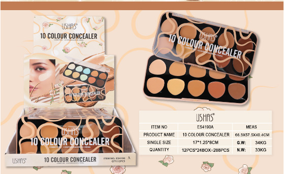 (Display box) USHAS makeup 10 color concealer ES4190A_voghion.com