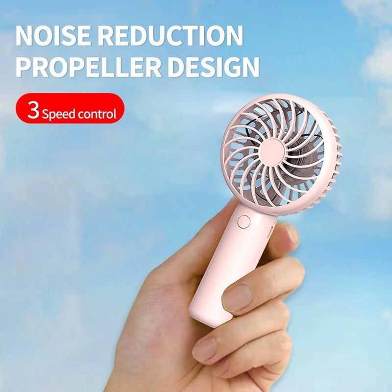 3pcs Mini USB Rechargeable Handheld Fans – 1200mAh Portable Cooling Set_voghion.com