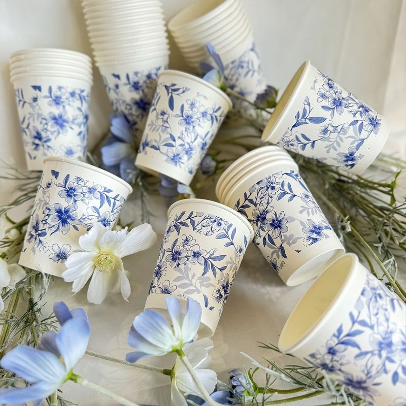 New Year Disposable Paper Chinese Style Thickened Household Commercial Wedding Water Supermarket Blue And White_voghion.com