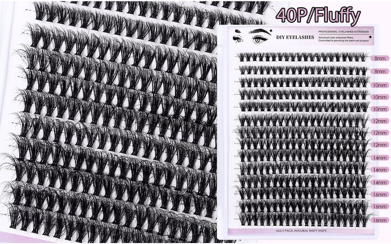 European and American cross border hot selling thick fried hair single cluster false eyelashes set DIY large capacity segmented grafted false eyelashes_voghion.com