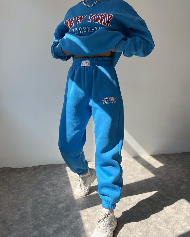 Ropa de mujer, traje grueso estampado informal a la moda, además de sudadera de terciopelo, traje de pantalones de manga larga_voghion.com