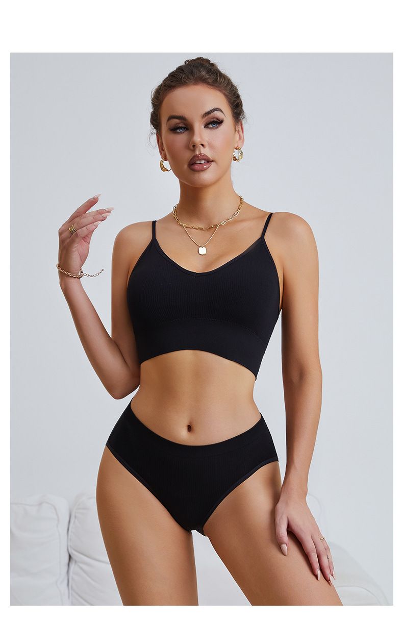 Women's Intimates Sexy Small Breasts Push Up Bottoming Beautiful Back Vest Seamless Large Size Padded Bra Set_voghion.com