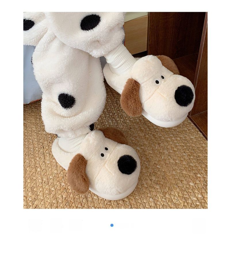 Autumn And Winter Home Warm Bedroom Soft Bottom Confinement Shoes New Genuine Master Dog Plush Closed Toe Cotton_voghion.com